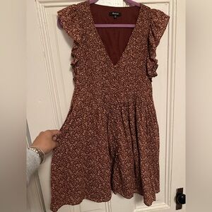 Madewell Floral Ruffle Sleeve Dress nwot size xxs